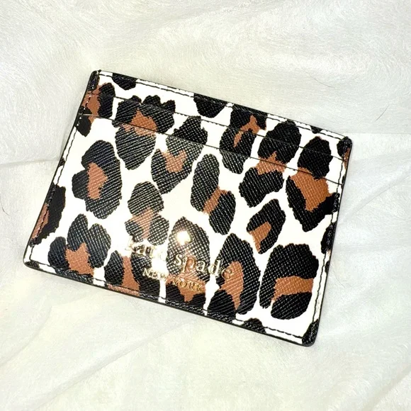 2FER NWOT Kate Spade Pochette Spotted Leopard Shoulder Bag with Gold Chain - Picture 6 of 8